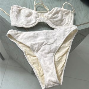 Triangl terry white bikini sold together. Worn but great condition.